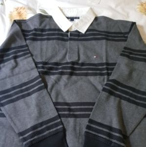 Men's long sleeve collared pullover Polo shirt